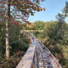 Jeanne Peterson Hiking the Ice Age Trail